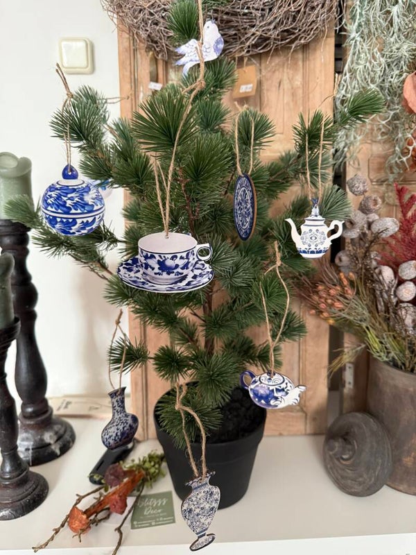 Delftsblauwe 2-d (kerstboom) hangers