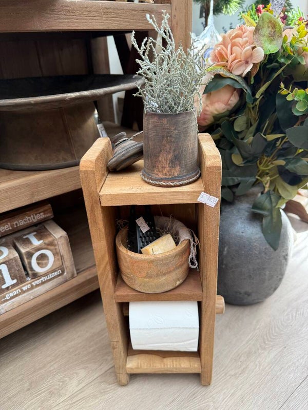 Wc rol houder/ toiletrolhouder met ruimte voor extra rol en plateau