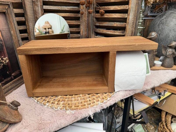 Wc rol houder/ toiletrolhouder met ruimte voor extra rol of decoratie