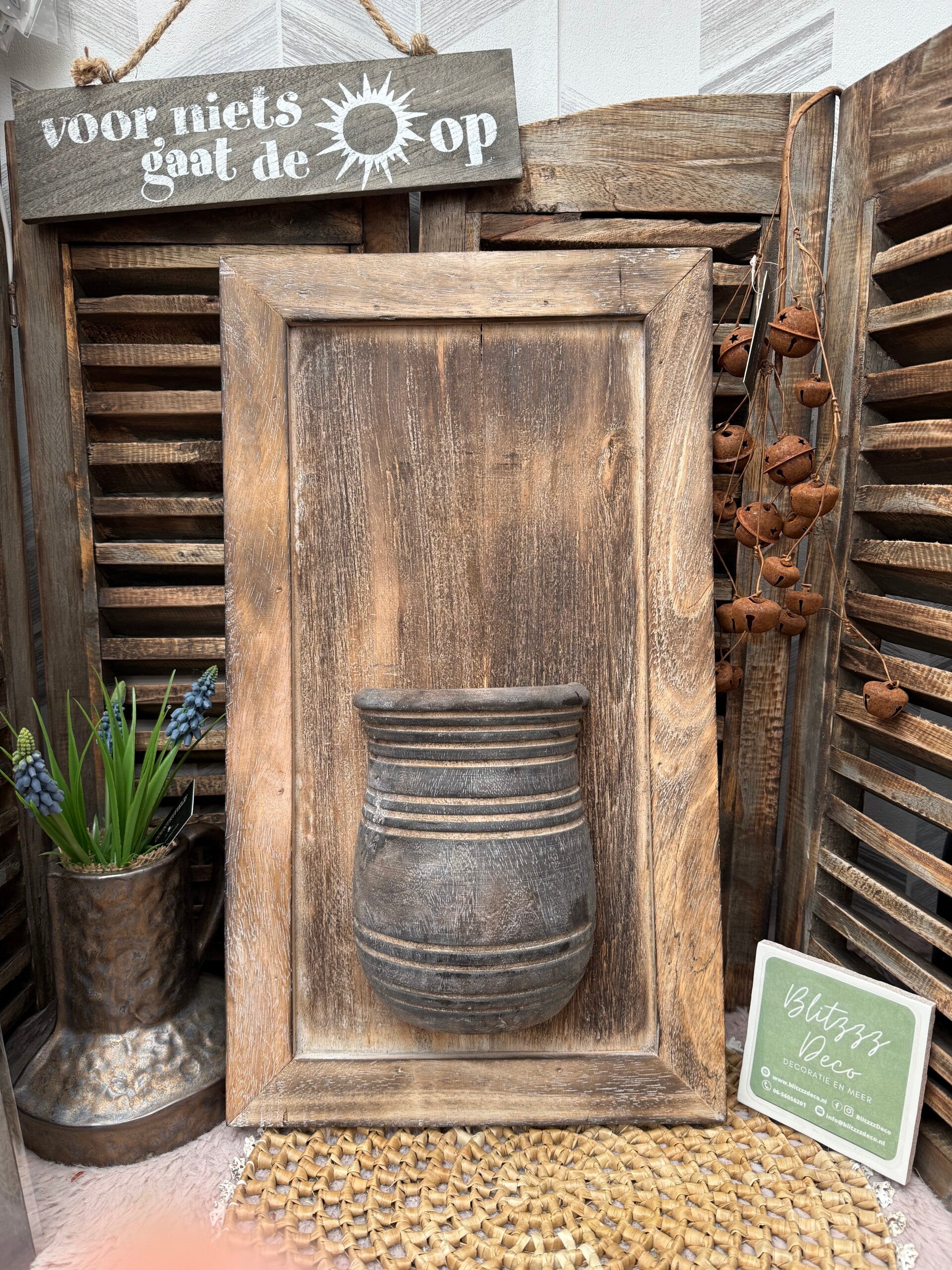 Wandpaneel met pot 2 varianten