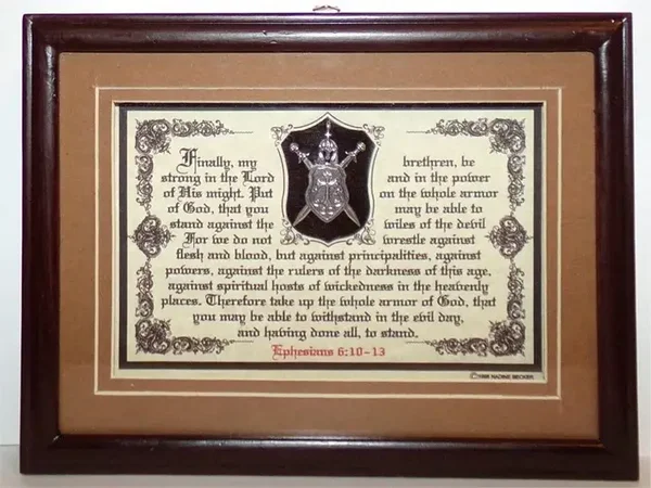 Bible Verse Plaque 3D Shadow Box Framed Christian Gifts "The Whole Armor of God