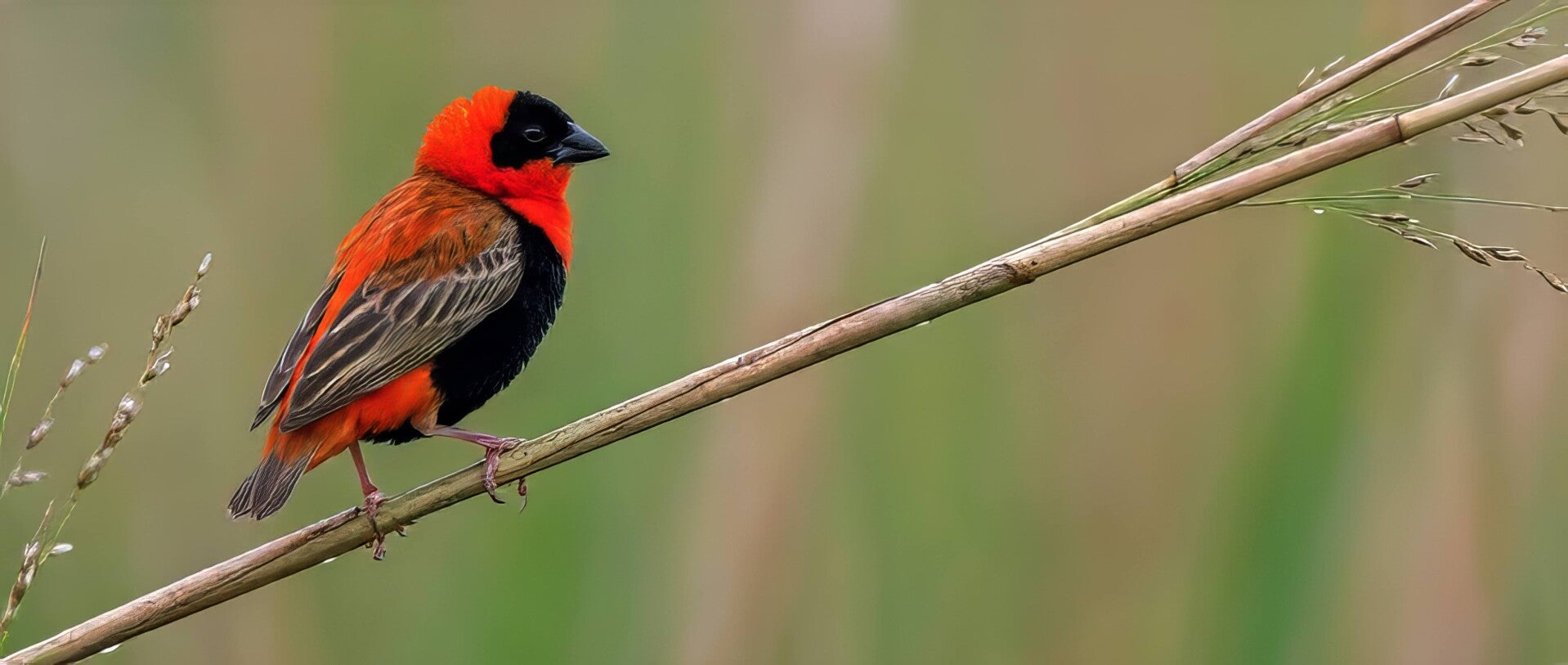 Northern Red Bishop in The Gambia