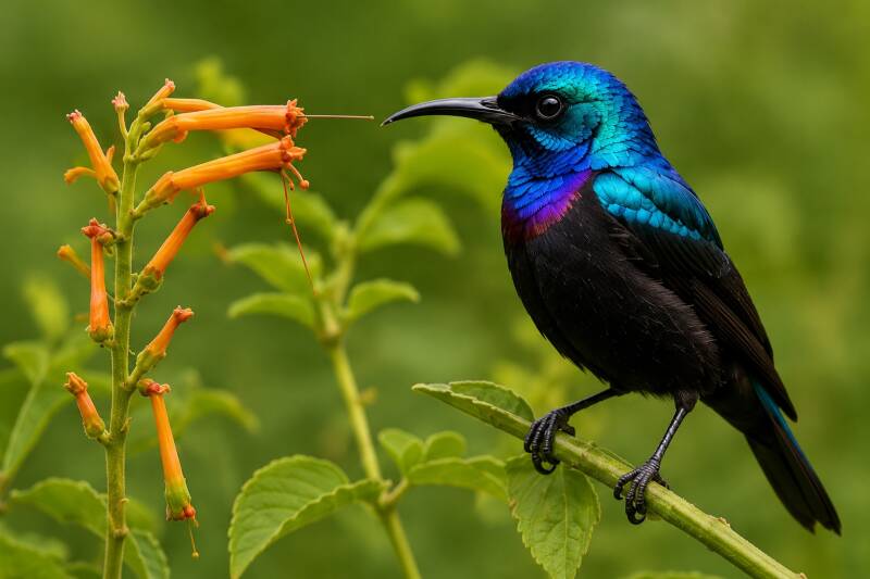 Splendid Sunbird photographed in The Gambia