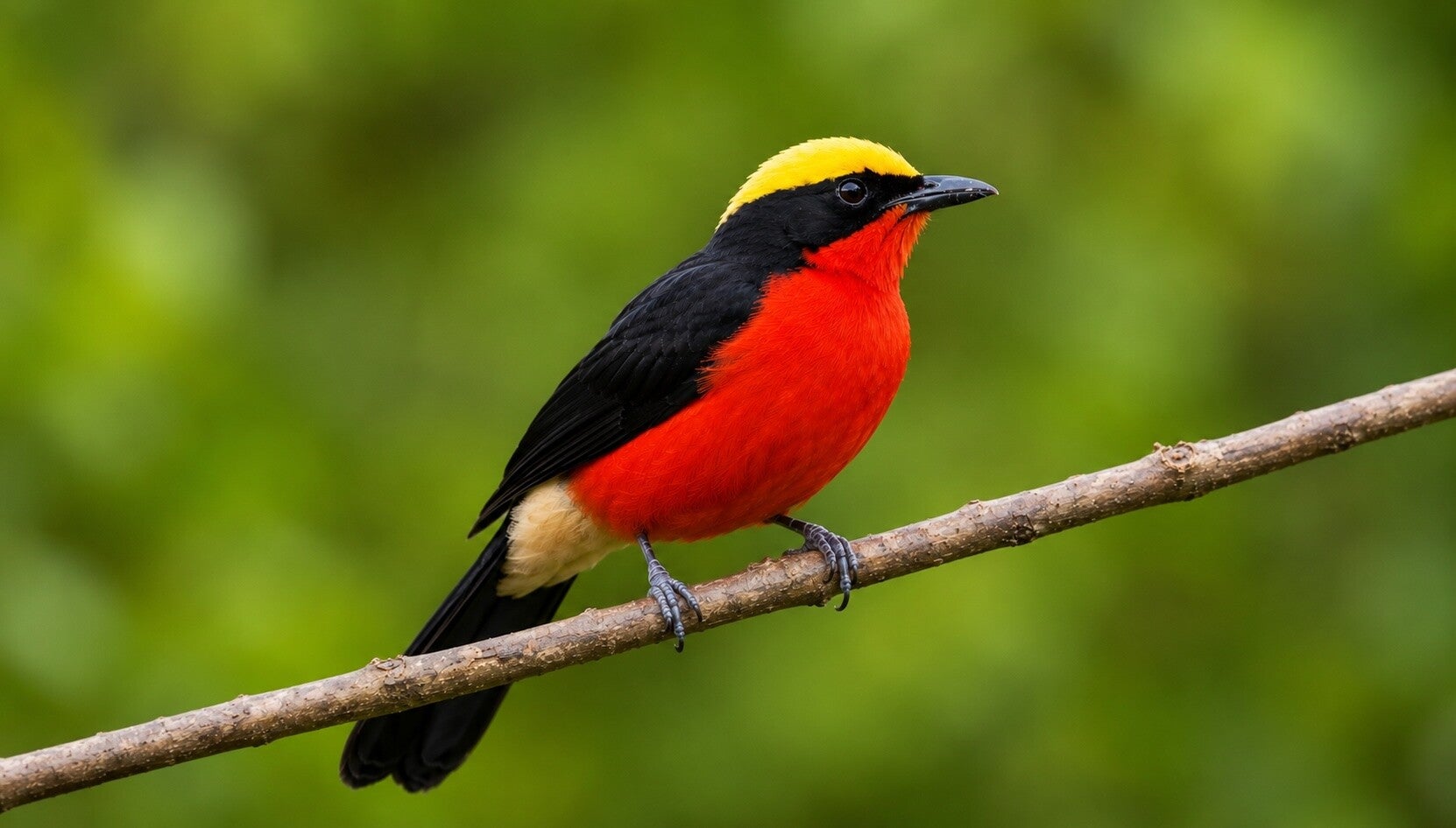 Yellow-crowned Gonolek photographed on a walking birdwatching tour