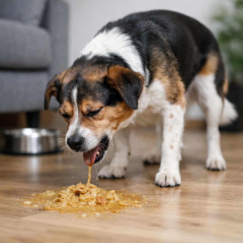 Hond braakt - wat doen en wanneer naar de dierenarts