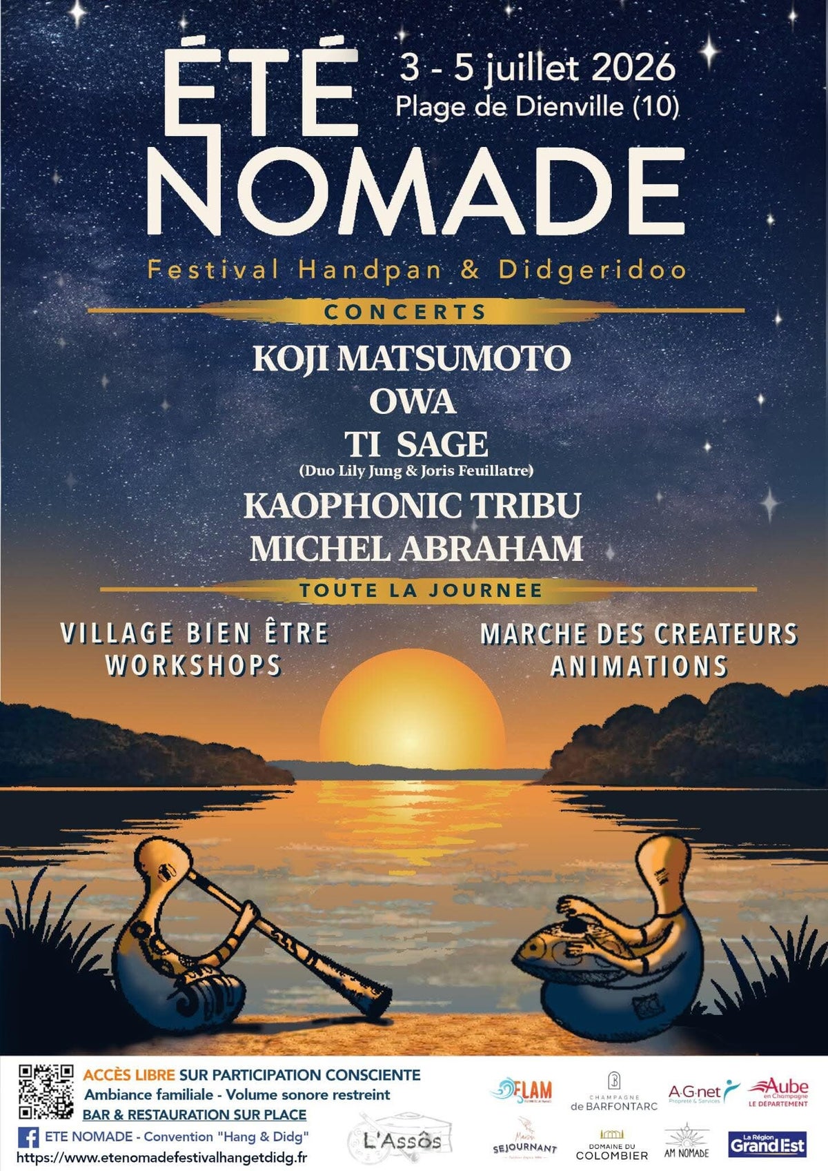 Affiche Été nomade – Festival Hang & Didg