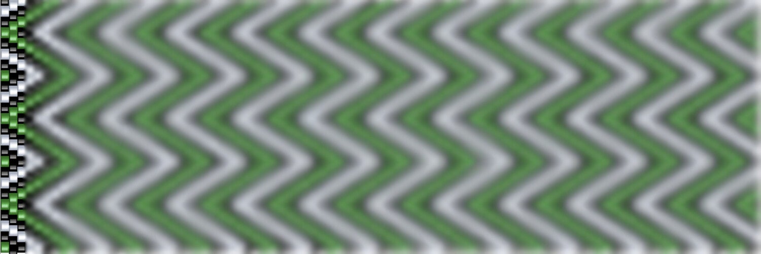 Ein stilvolles Chevron-Muster, das grüne und schwarze Zickzacklinien kombiniert.