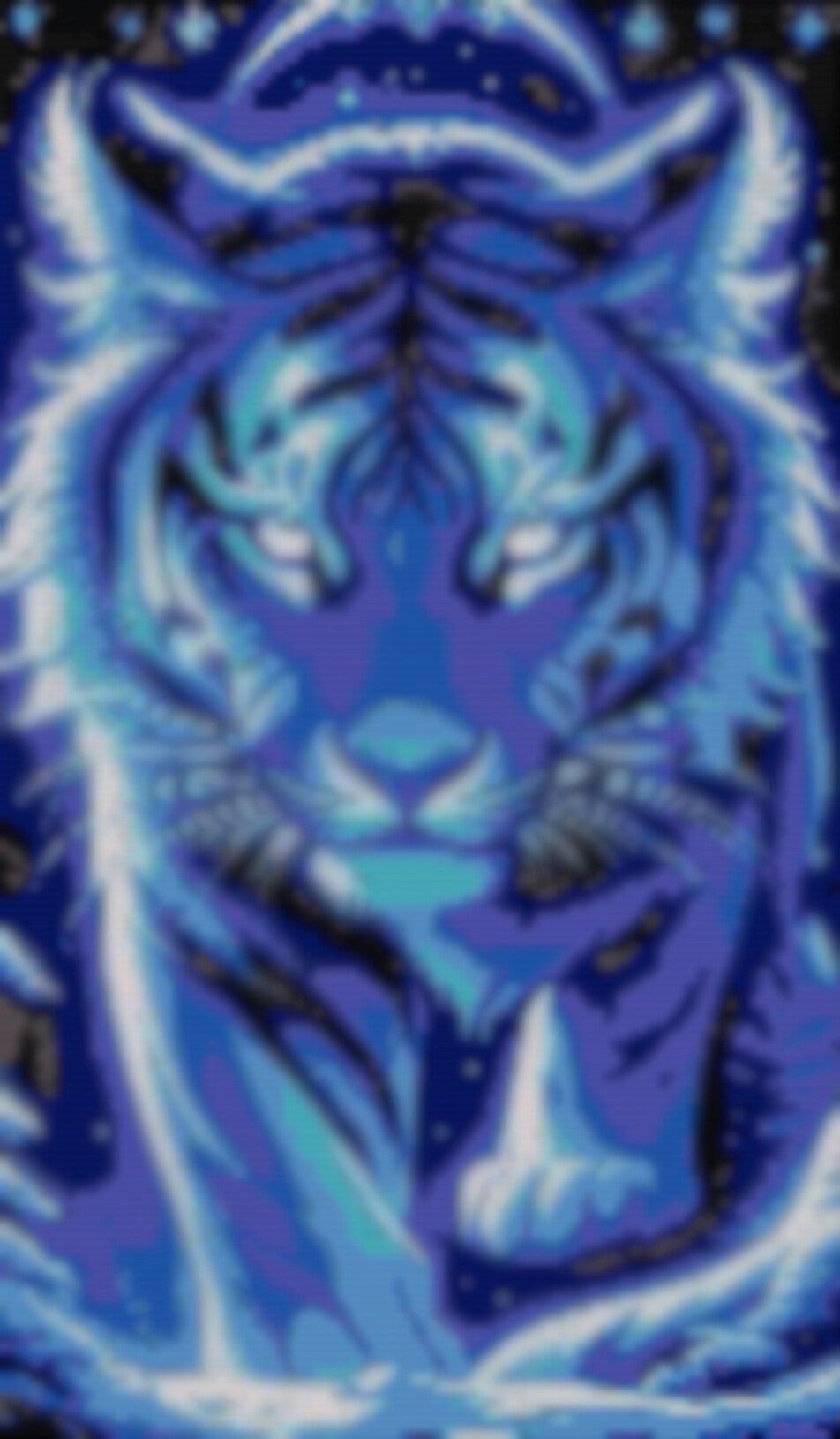 Ein elegantes Muster eines Tigers, das kunstvolle Details und lebendige Farben zeigt.