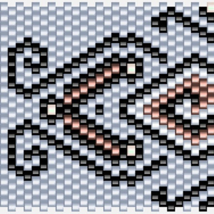  Luxuriöses Häkelmuster in Blau und Schwarz, verziert mit einem feinen, ornamentalen Design.