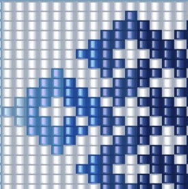 Schönes blau-weißes Kreuzstichmuster, perfekt für das Weben von Armbändern.