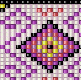 Stilvolles geometrisches Design in Lila und Gelb, das Raffinesse vermittelt.