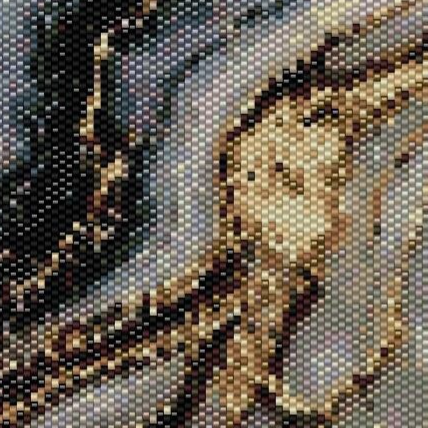 Ein elegantes Kreuzstichmuster mit einem edlen Marmor-Design in sanften, harmonischen Farbtönen.