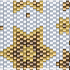  Luxuriöses Design mit braunen und goldenen geometrischen Formen, perfekt für kreative Häkelmuster.