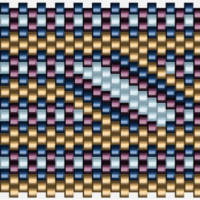 Wunderschönes Häkelmuster mit einem eleganten diagonalen Woven-Design in sanften Farben.