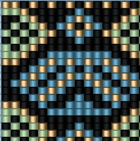  Ein elegantes, gemustertes Armband in Blau, Grün und Braun, der stilvolle Akzente setzt.