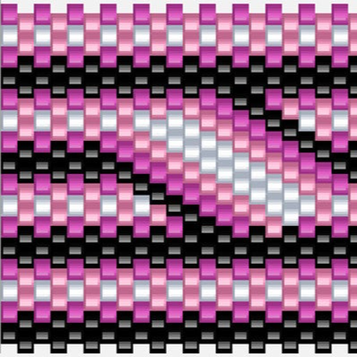  Anmutiges Häkelmuster mit einem harmonischen Zusammenspiel von Pink und Schwarz.