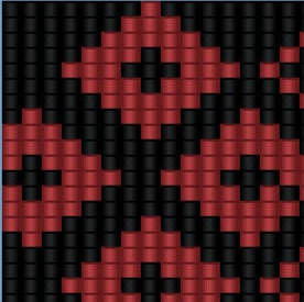  Ein luxuriöses Muster in Rot und Schwarz, kunstvoll gemustert und perfekt für ein stilvolles Armband.