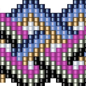 Farbige Perlen in einem kunstvollen Muster auf hellem Hintergrund, ein Fest für die Sinne.