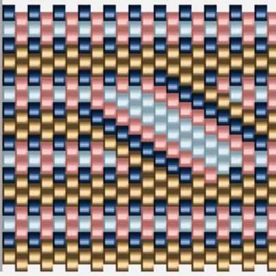 Wunderschönes Häkelmuster mit einem eleganten diagonalen Woven-Design in sanften Farben.