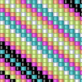 Bunt gestreiftes Muster mit diagonaler Linie, ideal für Armband-Webprojekte.