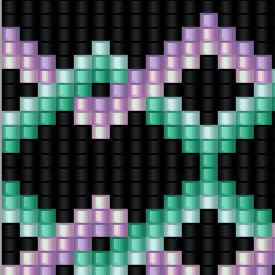 Gestreiftes Design in Schwarz und Lila, geeignet für das Weben von Armbändern.