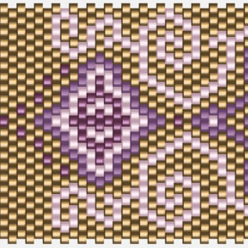 Stilvolles Häkelmuster mit einem raffinierten schwarzen und lila Design, ideal für kreative Handarbeiten.