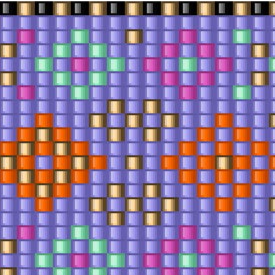 Ein stilvolles, gewebtes Armband in warmen Rot- und Orangetönen, geschmückt mit einem einzigartigen Muster.