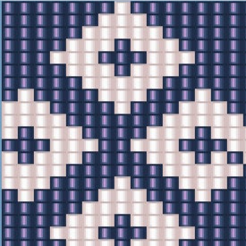 Blau-weißer gewebtes Armband mit einem ansprechenden Muster, das Harmonie und Stil ausstrahlt.