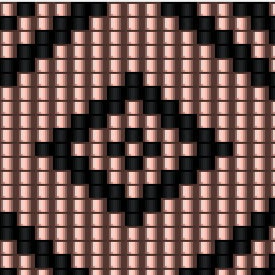 Schwarz-pinkes Muster mit Quadraten, ideal für Armbänder oder Webprojekte.