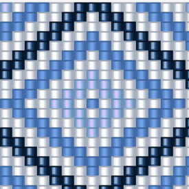  Muster in Blau und Weiß mit diagonalen Streifen, geeignet für das Weben von Armbändern.