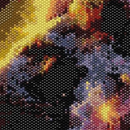 Detailreiches Muster eines Löwen, der von lodernden Flammen umgeben ist, symbolisiert Stärke und Leidenschaft.