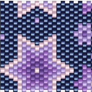  Ein elegantes Häkelmuster in lila und blau, kunstvoll gewoben und ansprechend gestaltet.