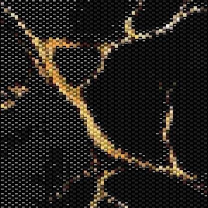 Elegantes Marmor-Muster in Schwarz und Gold auf dunklem Hintergrund, harmonisch und ansprechend.