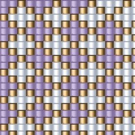 Wunderschönes lila-weißes Woven-Muster, perfekt für Armbänder und kreative Projekte.
