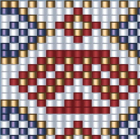 Ein elegantes Armband mit einem Muster aus roten, blauen und weißen Streifen, der stilvolle Akzente setzt.