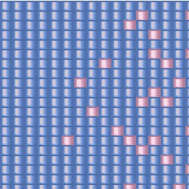 Blau-rosa Muster mit einigen Quadraten, ideal für das Weben von Armbändern.