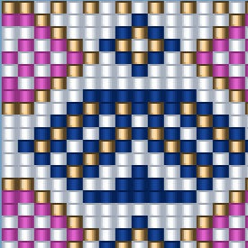 Wunderschönes gewebtes Muster in Blau und Pink, ideal für ein elegantes Armband.