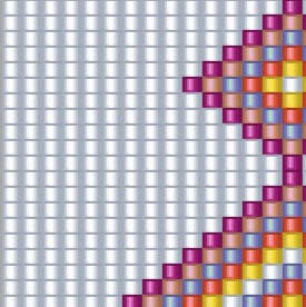 Bunte Quadrate in einem wiederholenden Muster, ideal für das Armbandweben.