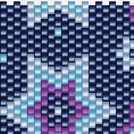  Stilvolles Muster in Blau und Lila, mit einem zentralen Stern, geeignet für Häkelmuster-Vorlagen.