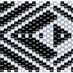 Schwarz-weißes Muster mit einer diagonalen Linie, die durch das Bild verläuft.