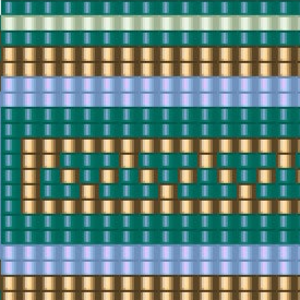 Ein elegantes Muster in sanften Grün- und Blautönen, das kunstvolle Details und harmonische Farben vereint.