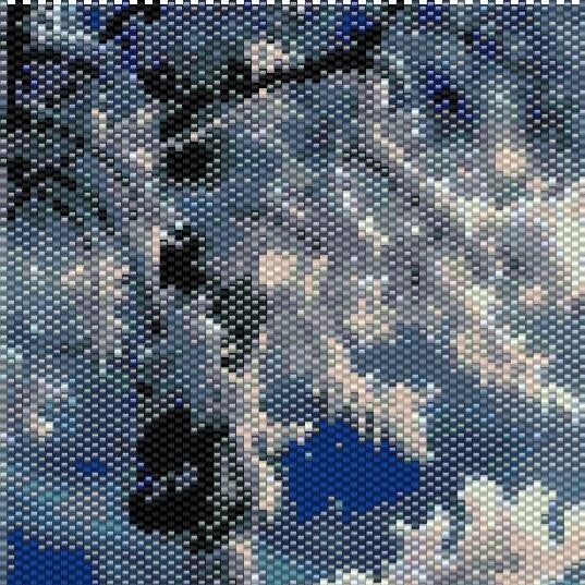 Kunstvolles Design eines weißen Pfaus, geschmückt für luxuriösen Perlenweben.