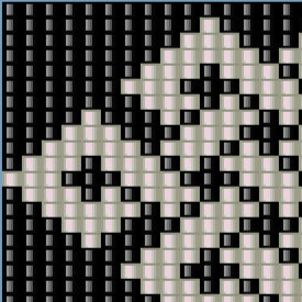 Abstraktes Schwarz-Weiß-Muster mit einem Design aus Quadraten, perfekt für kreative Armbandgestaltungen.