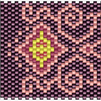 Stilvolles Häkelmuster mit einem raffinierten schwarzen und lila Design, ideal für kreative Handarbeiten.