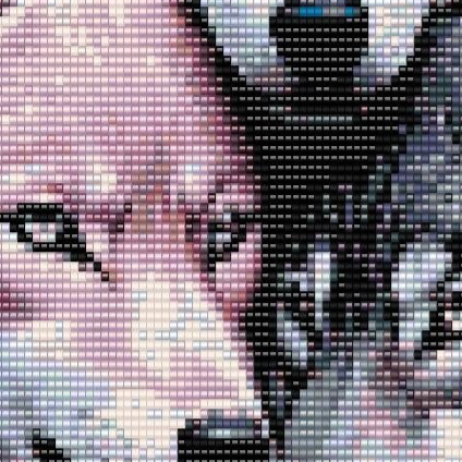 Ein feines Kreuzstichmuster mit drei majestätischen Wölfen, das die Schönheit der Natur widerspiegelt.