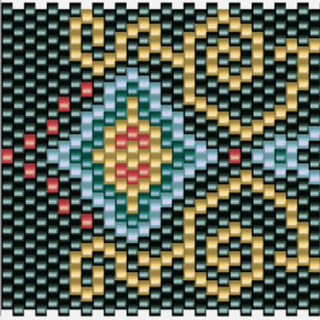 Stilvolles Häkelmuster mit einem raffinierten schwarzen und lila Design, ideal für kreative Handarbeiten.