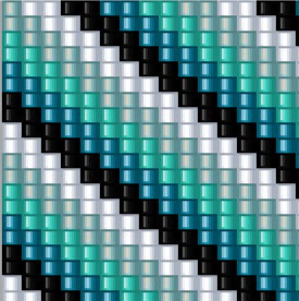 Streifenmuster in Blau und Schwarz, perfekt für kreative Armbandgestaltung.