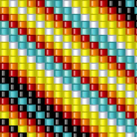 Farbige Streifen auf weißem Grund, perfekt für das Weben von Armbändern und anderen Handarbeiten.