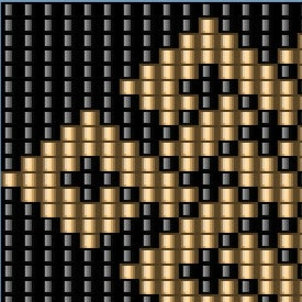  Elegantes schwarzes und goldenes Rautenmuster, perfekt für Armbanddesigns.