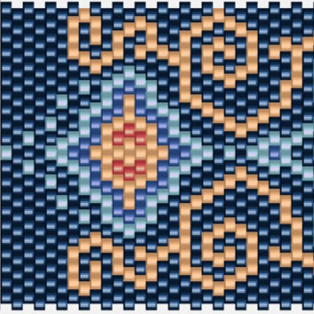 Stilvolles Häkelmuster mit einem raffinierten schwarzen und lila Design, ideal für kreative Handarbeiten.